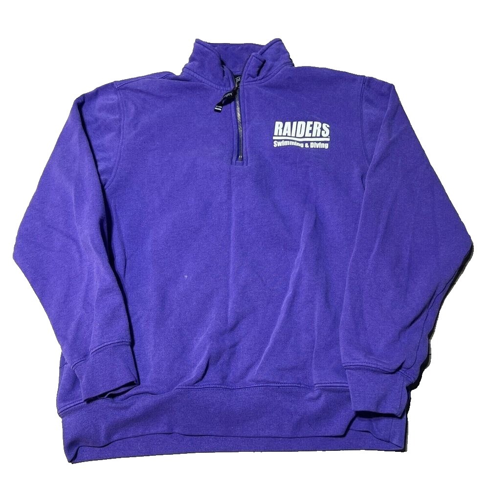 Mount Union Raiders Sweater‎ Mens Small Purple Swimming 1/4 Zip Sweatshirt EUC